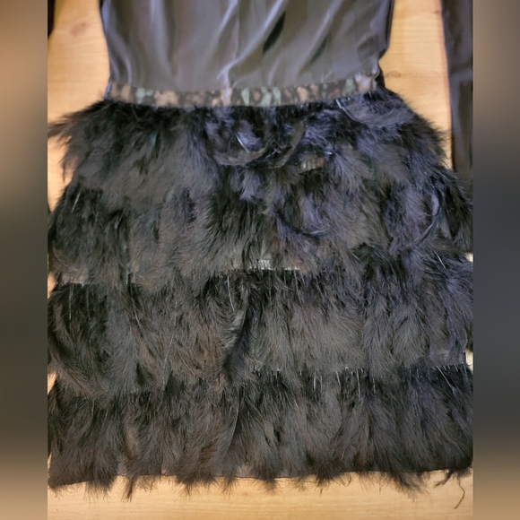 PrettyLittleThing  Black Feather Bottom Dress - Picture 9 of 14